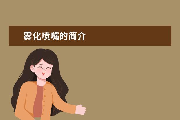 雾化喷嘴的简介