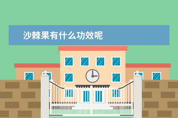 沙棘果有什么功效呢