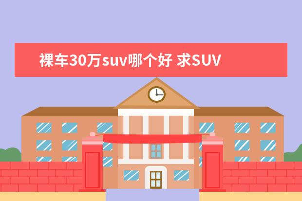 裸车30万suv哪个好 求SUV推荐,想买一辆suv,预算在20-30W左右.