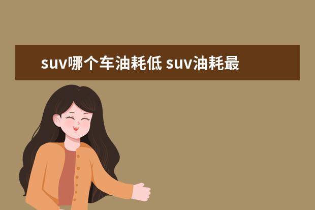 suv哪个车油耗低 suv油耗最低是哪款车