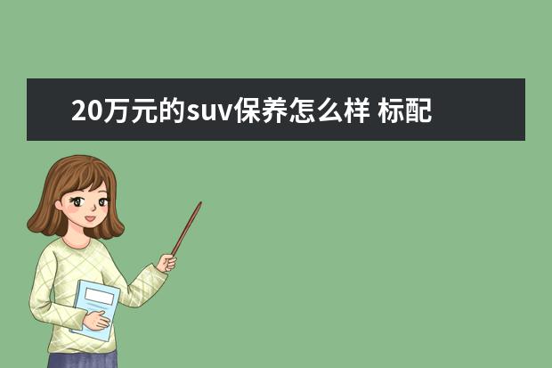 20万元的suv保养怎么样 标配2.0T+四驱的20万级合资SUV,一次保养100多块? - ...