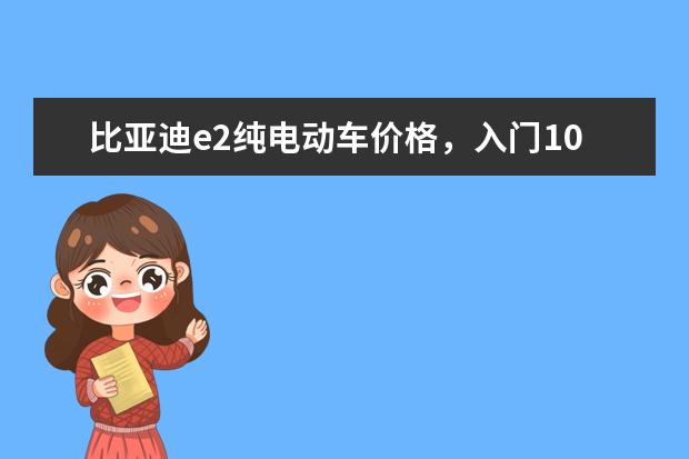 比亚迪e2纯电动车价格，入门10.58万元的潜力股车型 比亚迪宋pro顶配落地价多少钱（大概14.60万元）