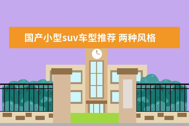 国产小型suv车型推荐 两种风格外观都很不错