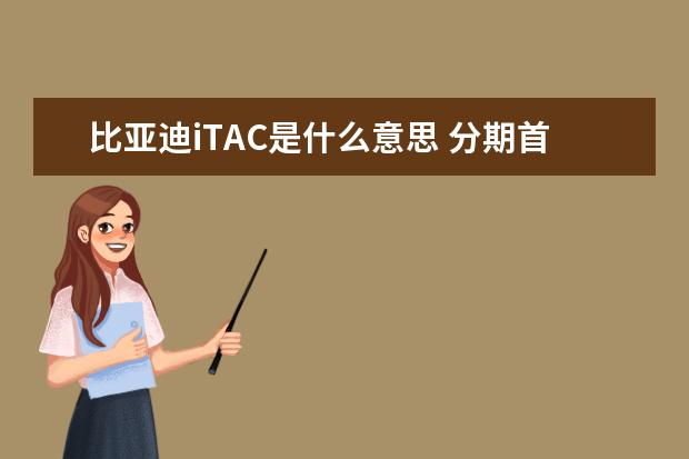 比亚迪iTAC是什么意思 分期首付3万(分期落地14万)