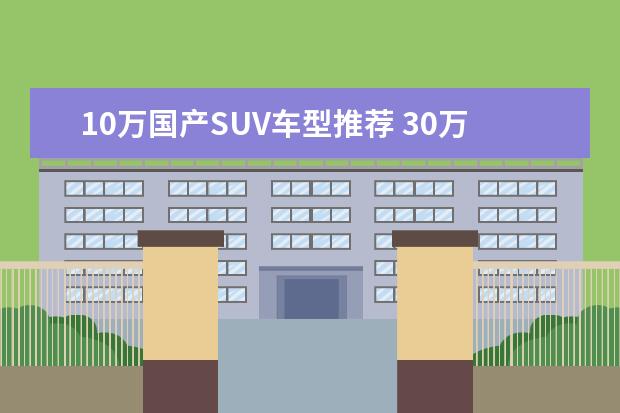 10万国产SUV车型推荐 30万元混动SUV车型推荐