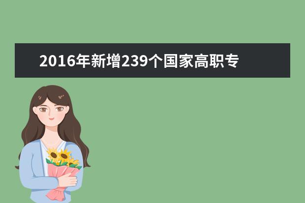 2016年新增239个国家高职专业点 今年起开始招生