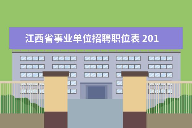 江西省事业单位招聘职位表 2010年江西省鹰潭市事业单位的招聘公告