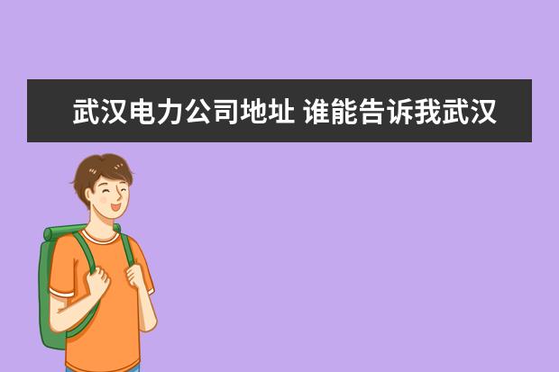 武汉电力公司地址 谁能告诉我武汉华源电力工程有限责任公司的地址,市...