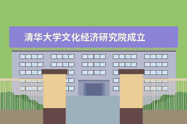 清华大学文化经济研究院成立