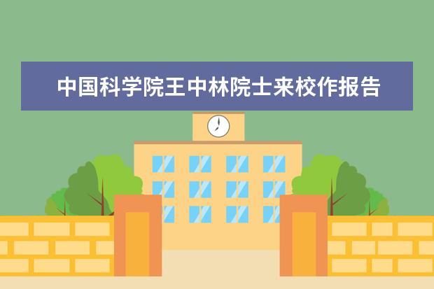 中国科学院王中林院士来校作报告