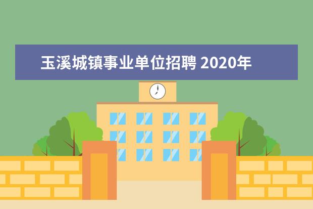 玉溪城镇事业单位招聘 2020年云南玉溪市事业单位招聘报考条件是什么? - 百...