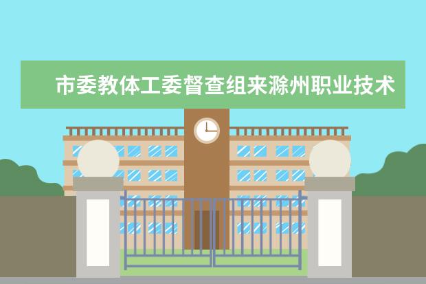 市委教体工委督查组来滁州职业技术学院检查指导基层党组织标准化建设工作