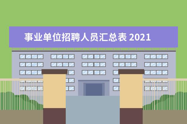 事业单位招聘人员汇总表 2021年事业单位招聘岗位有哪些?