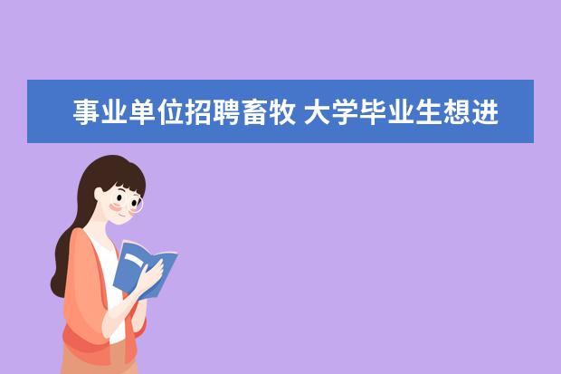 事业单位招聘畜牧 大学毕业生想进畜牧局的条件是什么