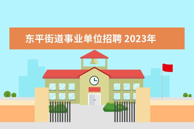 东平街道事业单位招聘 2023年泰安东平县事业单位初级综合类岗位公开招聘工...