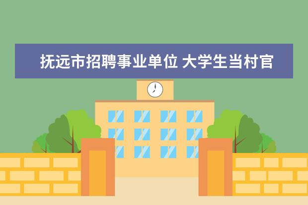 抚远市招聘事业单位 大学生当村官是否大材小用