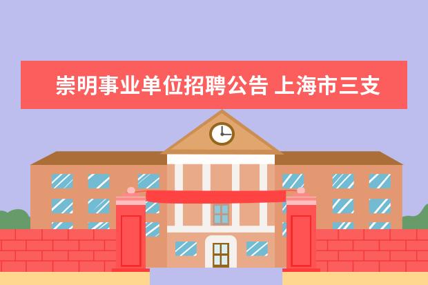 崇明事业单位招聘公告 上海市三支一扶值得去吗