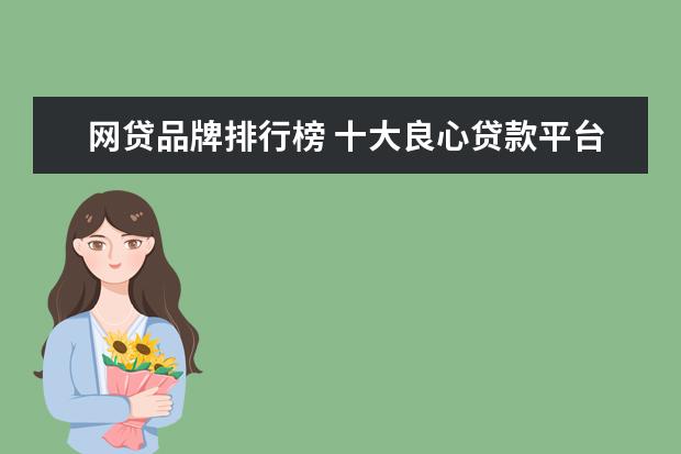 网贷品牌排行榜 十大良心贷款平台