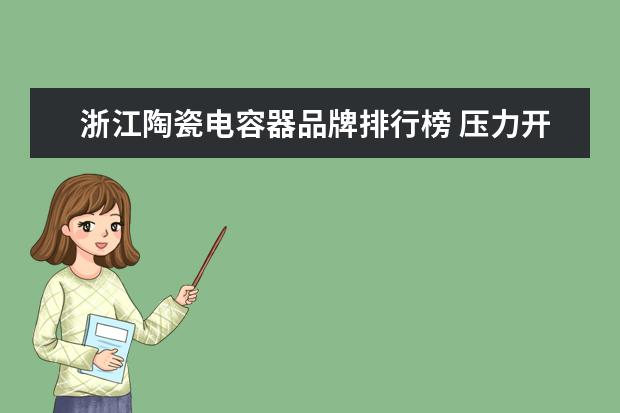 浙江陶瓷电容器品牌排行榜 压力开关都有什么牌子,哪些牌子好呢?