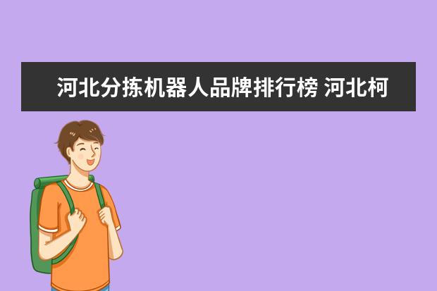 河北分拣机器人品牌排行榜 河北柯德工业机器人制造有限公司怎么样?