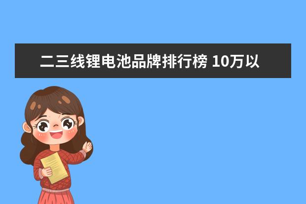 二三线锂电池品牌排行榜 10万以内,续航超600公里,新能源汽车有哪些推荐? - ...