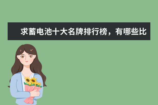 求蓄电池十大名牌排行榜，有哪些比较推荐？