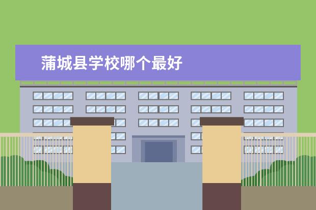 蒲城县学校哪个最好