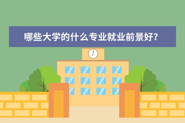 哪些大学的什么专业就业前景好？