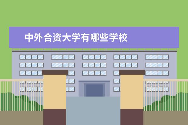 中外合资大学有哪些学校