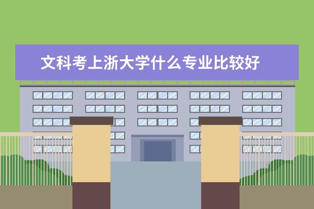 文科考上浙大学什么专业比较好