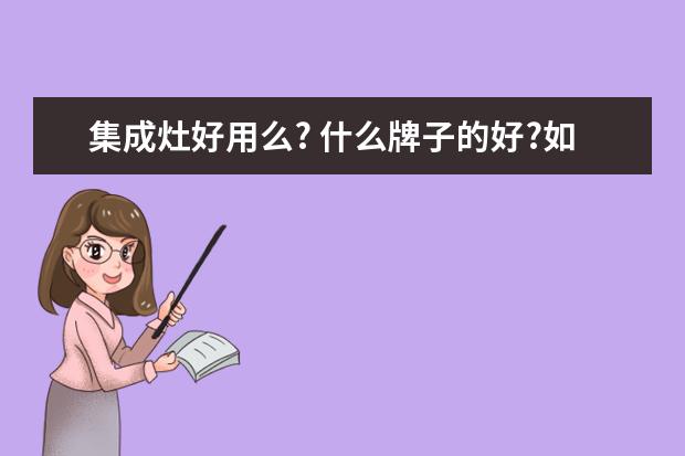 集成灶好用么? 什么牌子的好?如何清洗?