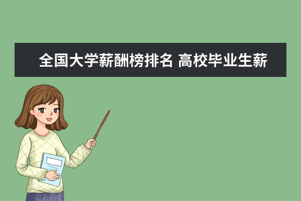 全国大学薪酬榜排名 高校毕业生薪酬排行榜