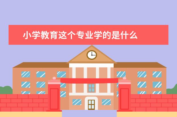 小学教育这个专业学的是什么