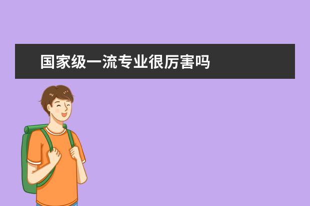 国家级一流专业很厉害吗