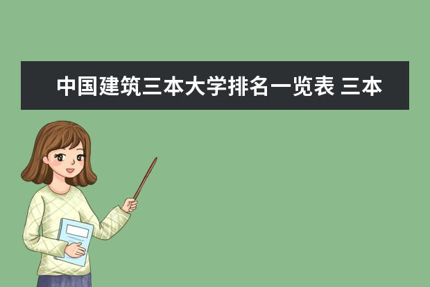 中国建筑三本大学排名一览表 三本大学排名