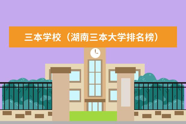 三本学校（湖南三本大学排名榜）