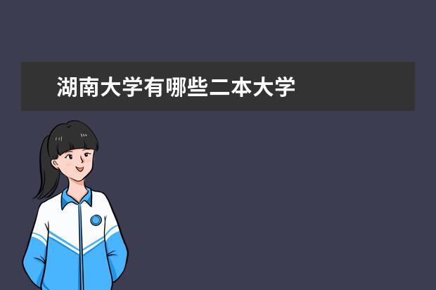 湖南大学有哪些二本大学