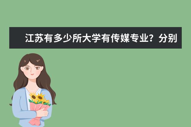 江苏有多少所大学有传媒专业？分别是那几所大学？