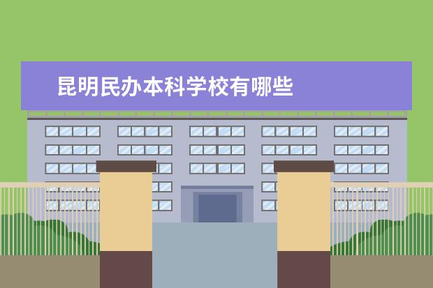 昆明民办本科学校有哪些