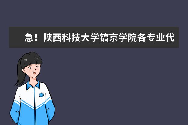 急！陕西科技大学镐京学院各专业代码？（陕西科技大学镐京学院；延安大学西安创新学院；西安工业大学北方信息工程学院；西安科技大学高新学院）