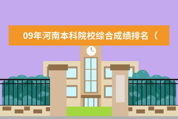 09年河南本科院校综合成绩排名（烟台大学  第一批 第二批 文理科分数线 及相对应的专业分数线）