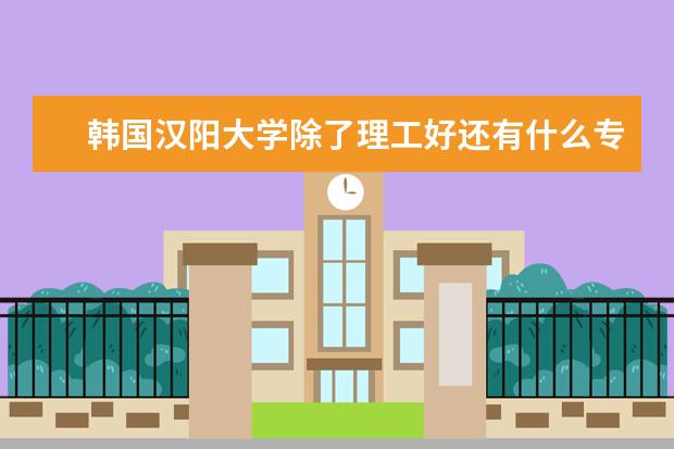 韩国汉阳大学除了理工好还有什么专业好一些啊？艺术类不考虑