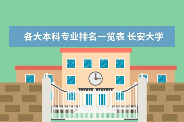 各大本科专业排名一览表 长安大学专业排名