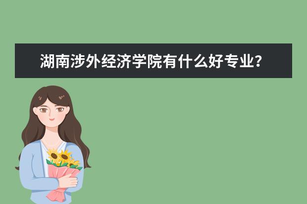 湖南涉外经济学院有什么好专业？