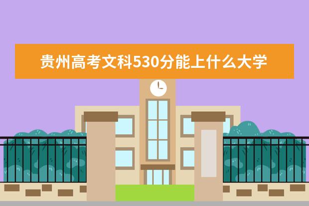 贵州高考文科530分能上什么大学