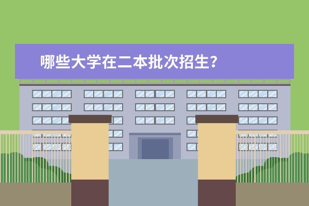 哪些大学在二本批次招生？