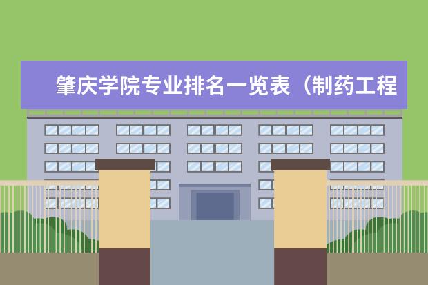 肇庆学院专业排名一览表（制药工程专业二本排名）