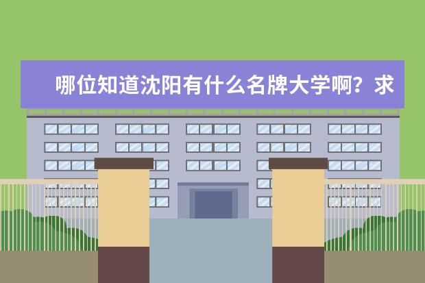 哪位知道沈阳有什么名牌大学啊？求求各位不吝赐教……在下感激不尽