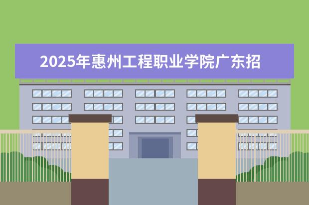 2025年惠州工程职业学院广东招生计划