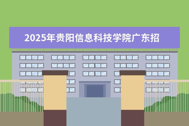 2025年贵阳信息科技学院广东招生计划